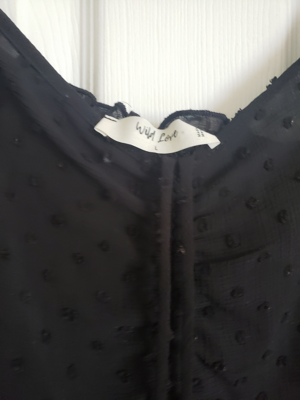 Black Swiss Dot Women's Top